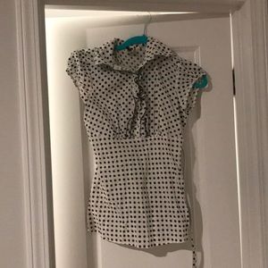 Black polka dot blouse